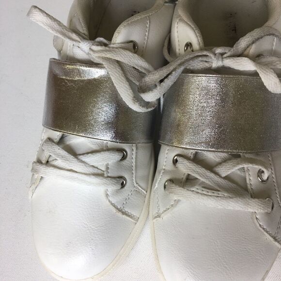 Just Fab Yasmina sneakers white &silver SZ9 - Picture 3 of 7